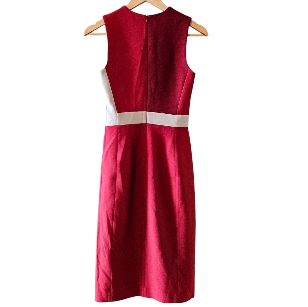 Judith & Charles Women's Professional Midi Cocktail Colorblock Red Dress Sz 0. - Picture 13 of 16
